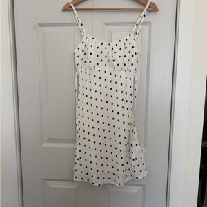 Hollister White Dress with Black Polka Dots